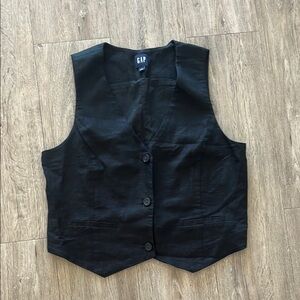 GAP Black Button-Up Vest
